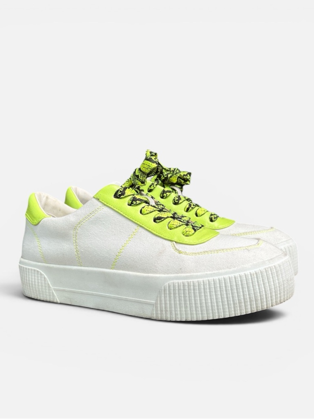 Mix No. 6 “Ebele” Platform Sneaker in White/Neon Yellow Women’s Size 9/10